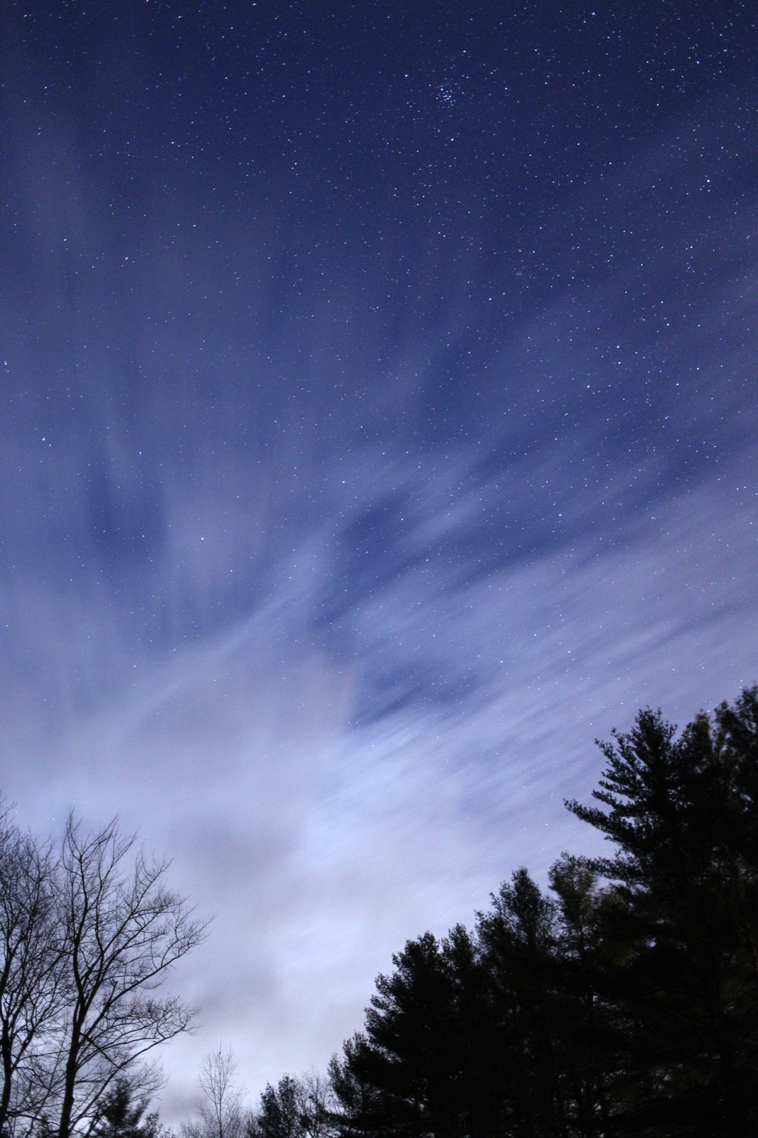 Veil of Clouds Over Night Sky