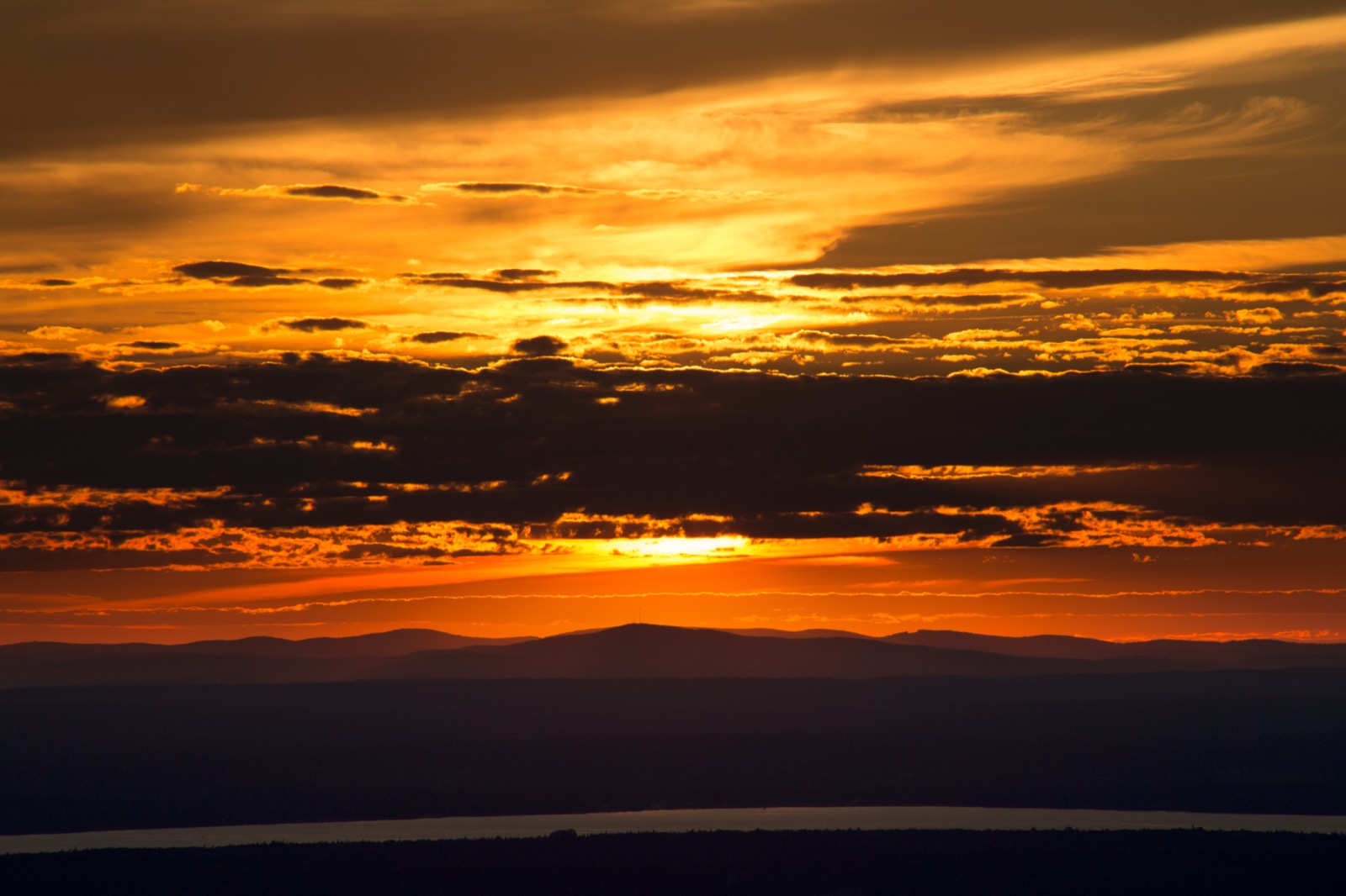 Bright Sunset and Dark Clouds