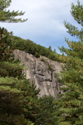 Sheer Rocky Cliff in Summer
