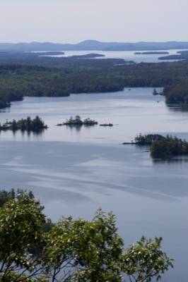 Looking Down at Little Islands on the Lake
