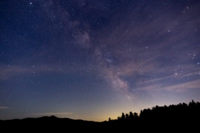 Milky Way Galaxy Through Clouds