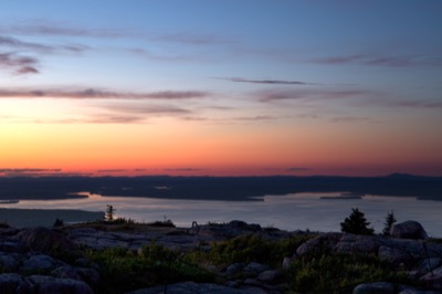 Peaceful Sunset Lake View from Mountaintop