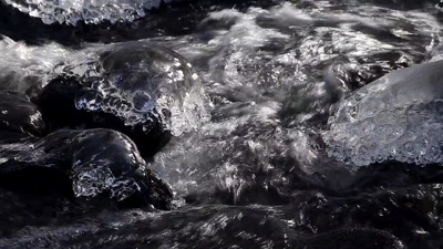 Icy River Rocks
